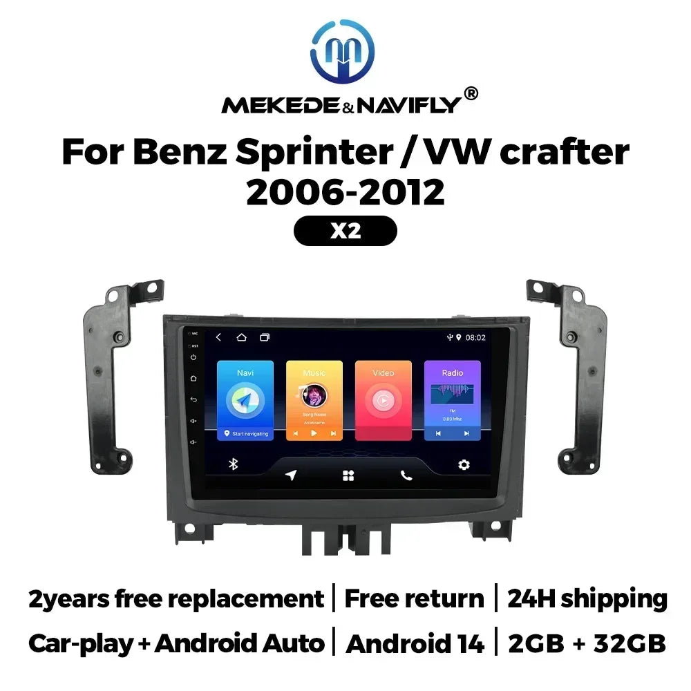 Android 14 Multimedia Video Player for Mercedes Benz Sprinter Volkswagen Crafter 2006-2016 | AUTOKITSHOP