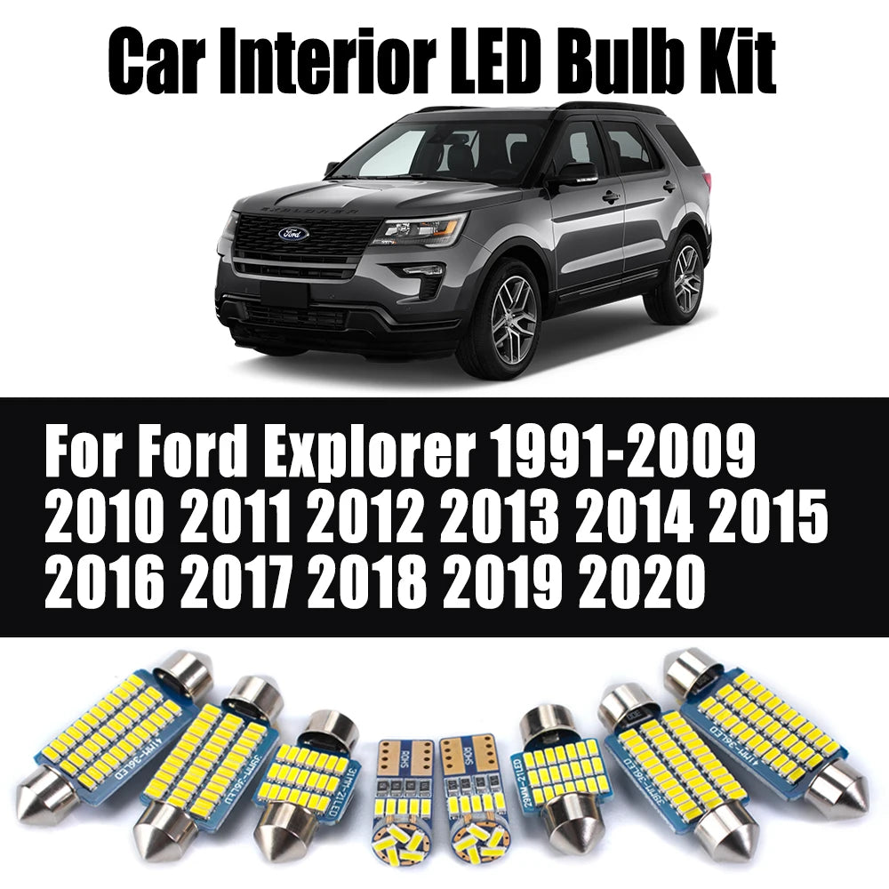 LED Interior Light Kit for Ford Explorer 1991-2017 - Canbus Dome Map Door Trunk Bulbs | AUTOKITSHOP