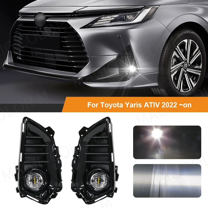 DLAA For Toyota Yaris Ativ 2022 2023 Led Fog Lamp DRL Daytime Running Lights Front Bumper  | AUTOKITSHOP