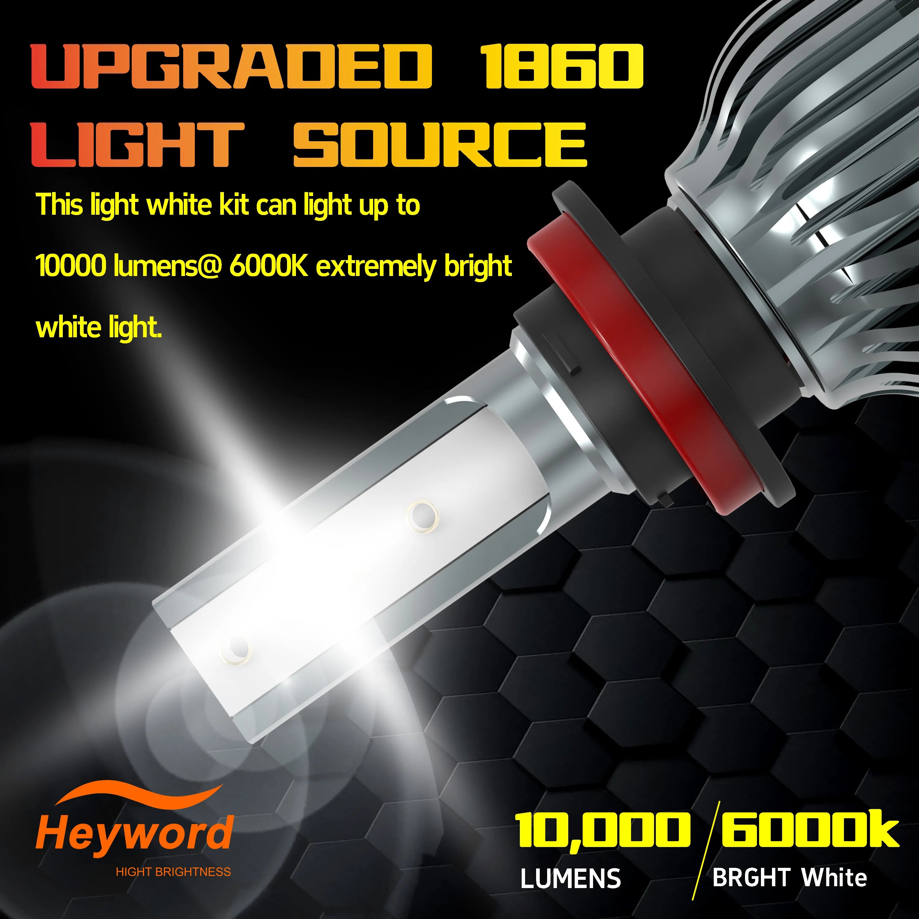 Heyword 150000lm 450W 1860 CSP chip 3000k/4300k/6000k/8000k Car LED Headlight   h4 h7 h1 LED headlights 9005 H7  h11 led light