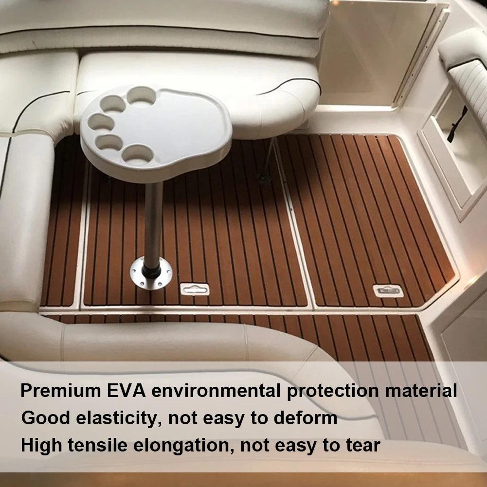 Self-Adhesive EVA Foam Boat Marine Flooring Faux Teak Decking Sheet Striped Yacht Marine Mat 90x - Automotive LED Light