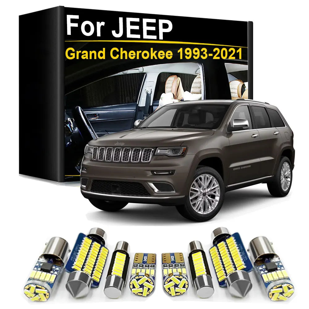 LED Interior Light Kit for Jeep Grand Cherokee MK 1 2 3 4 1993- 2011 - Canbus Dome Map Door Trunk Bulbs | AUTOKITSHOP
