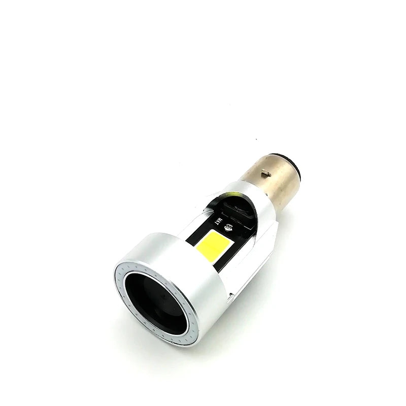 20W 12V LED Moped Scooter Headlight Bulb Blue Angel Eyes Light Accessorie