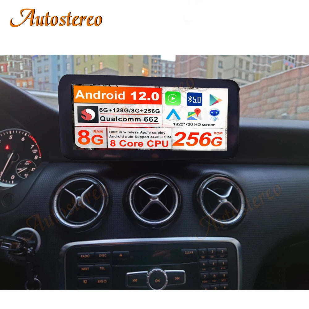 12.3 HD GEN 2023 Qualcomm 662 For Mercedes Benz A W176 GLA W117 CLA Car Multimedia Player