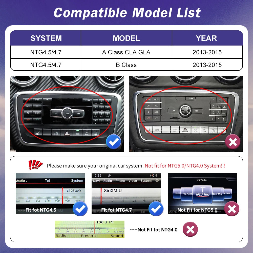 Ultra Thin Touch Screen for Mercedes Benz A B Class CLA GLA W176 W246 2013-2015 NTG4.5 Rad | AUTOKITSHOP