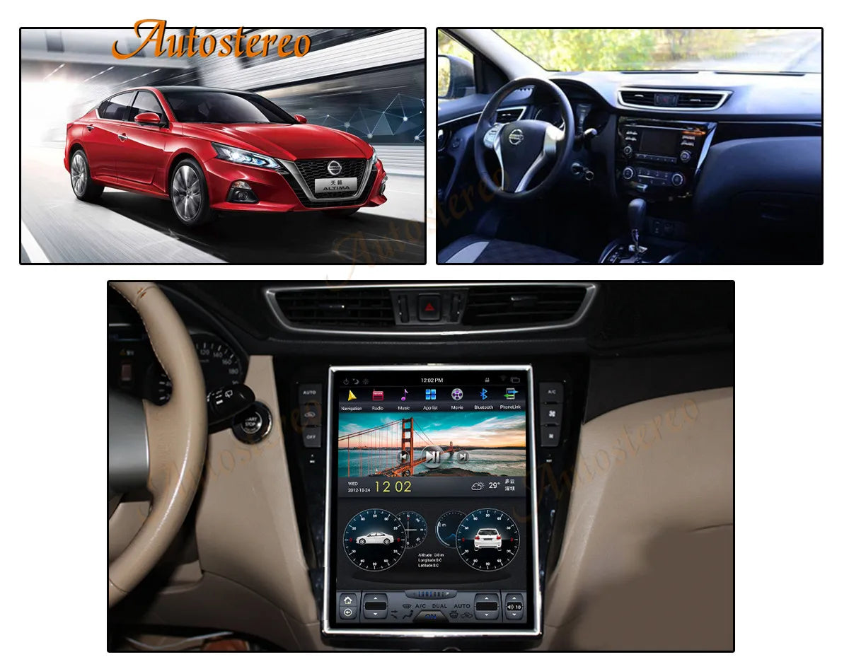 Vertical Screen Android Carplay For Nissan Qashqai 2013-2020 Tesla Style Car GPS Navigatio