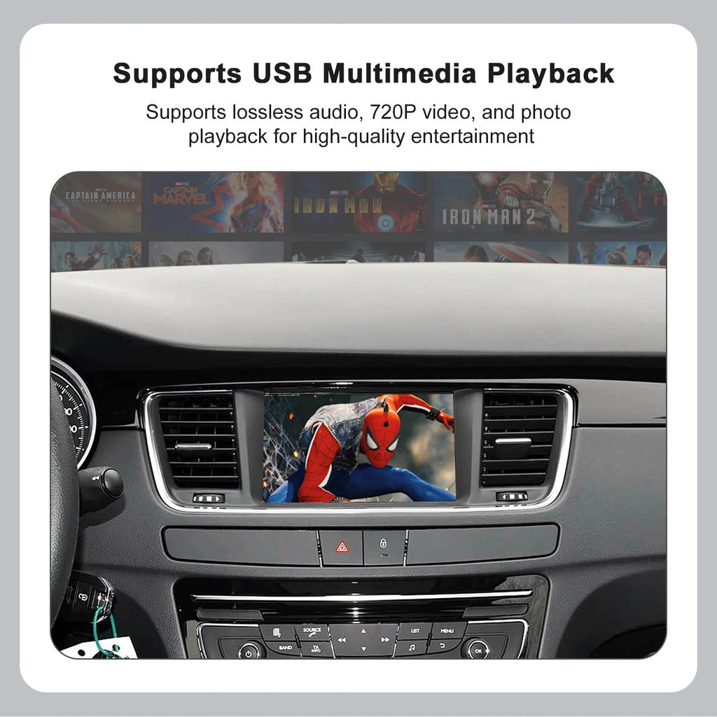 For Cristaux SMEG Picasso C4 C5 DS4 DS3 DS5 308 508 5008 3008 Wireless Carplay Android Aut