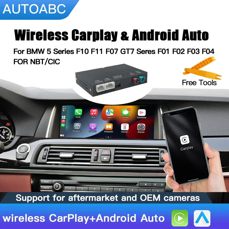 Wireless carplay and Android auto For BMW 5 Series F10 F11 F07 GT7 Seres F01 F02 F03 F04 w | AUTOKITSHOP