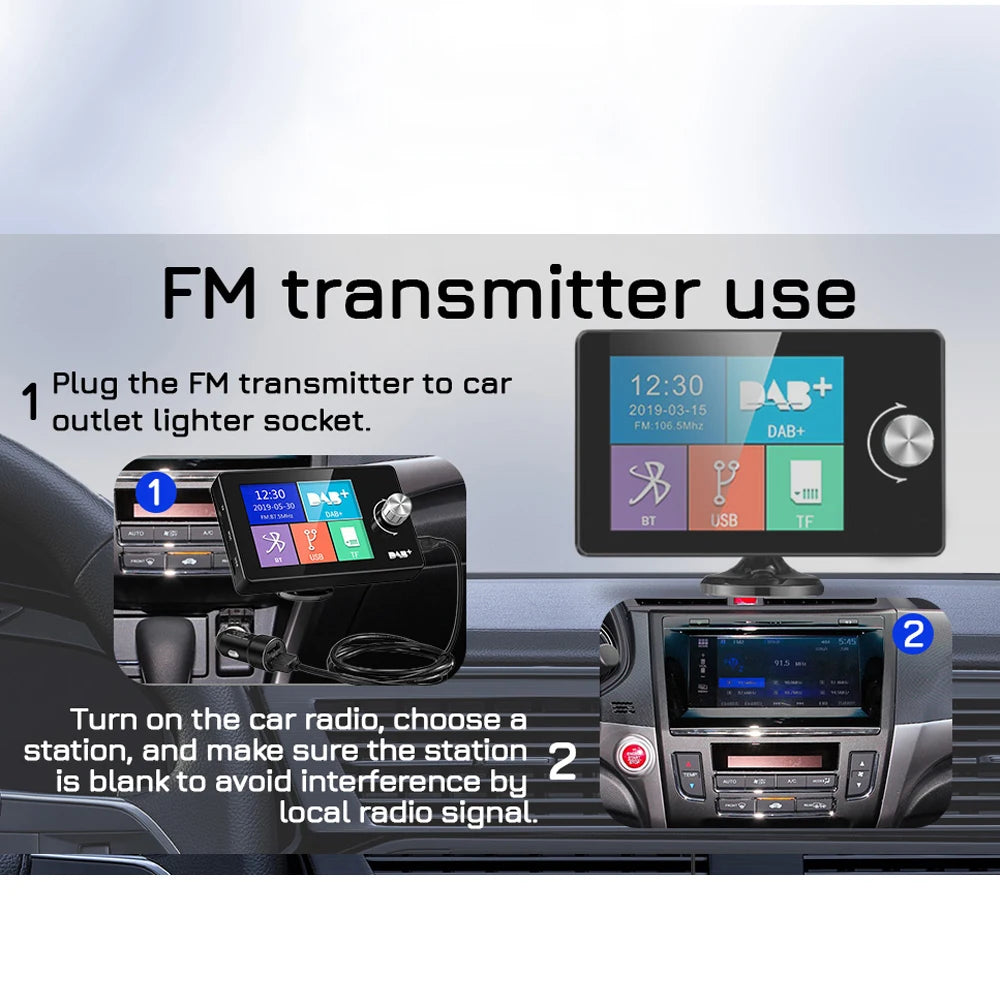 Ezonetronics DAB Radio Receiver In Car with Screen Stereo Sound Digital Signal Antenna Bro