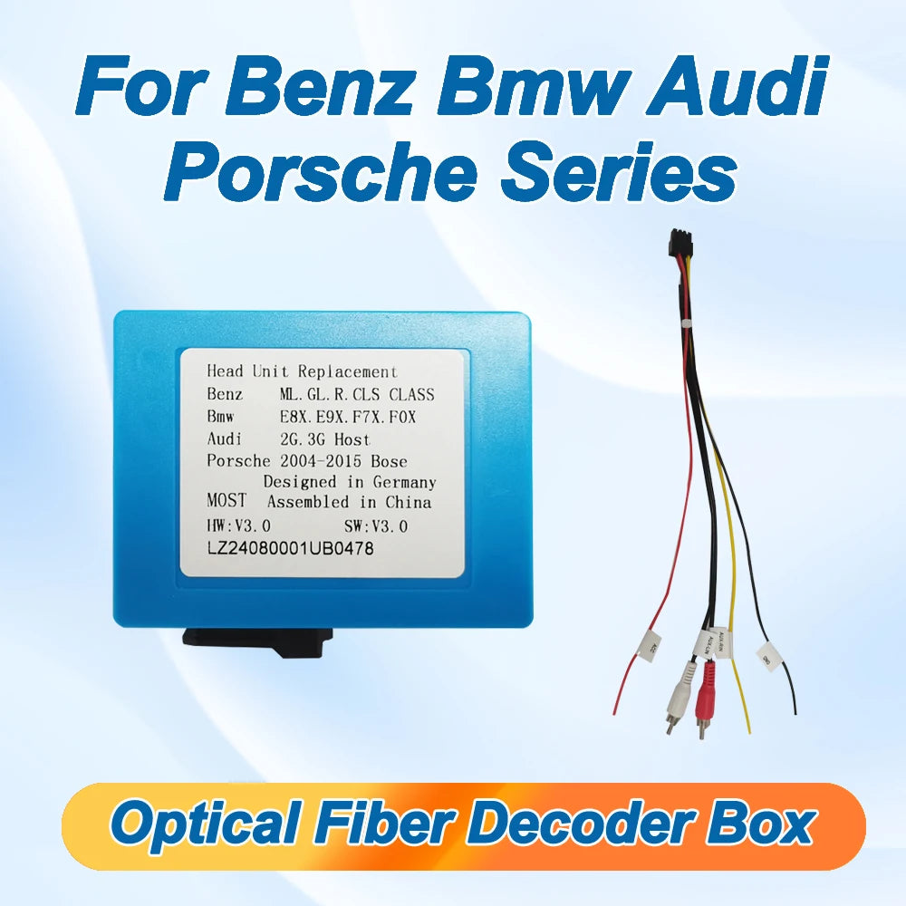 Car Stereo Radio Optical Fiber Decoder Most Box for Audi Mercedes Benz ML/R Series Porsche