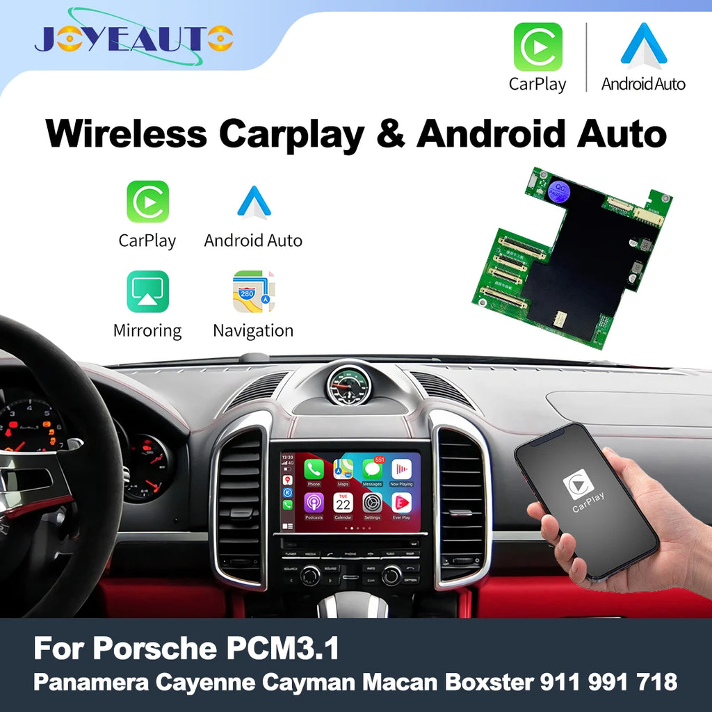 Wireless Apple CarPlay & Android Auto Interface for Porsche Cayenne Macan Panamera 911 Boxster 718 958 PCM3.1 - OEM Inte