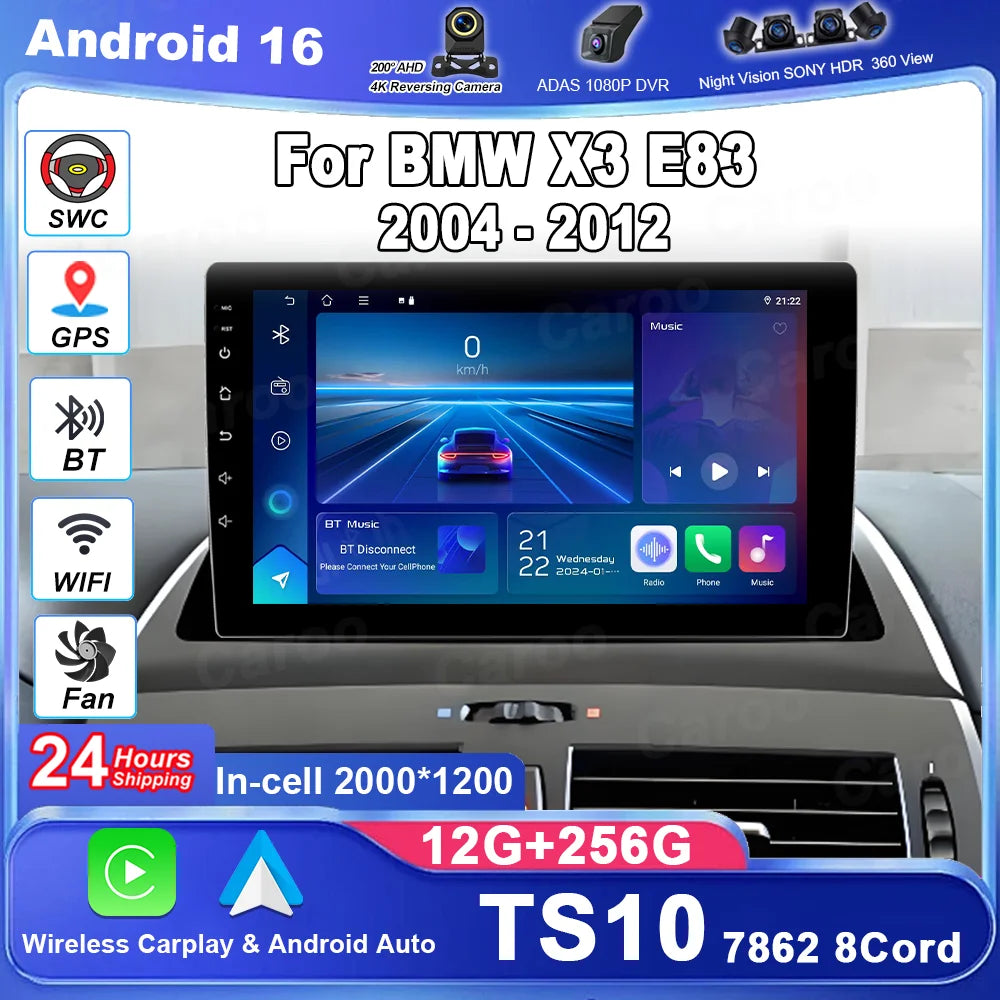 Car DVD Android Stereo Radio For BMW X3 E83 2004 - 2012 Auto Bluetooth High-Performance CP