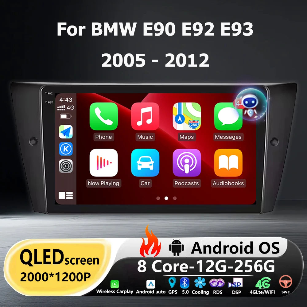 9 Inch For BMW E90 E92 E93 2005-2012 Android 16 Auto Car Radio Multimedia Video Player GPS