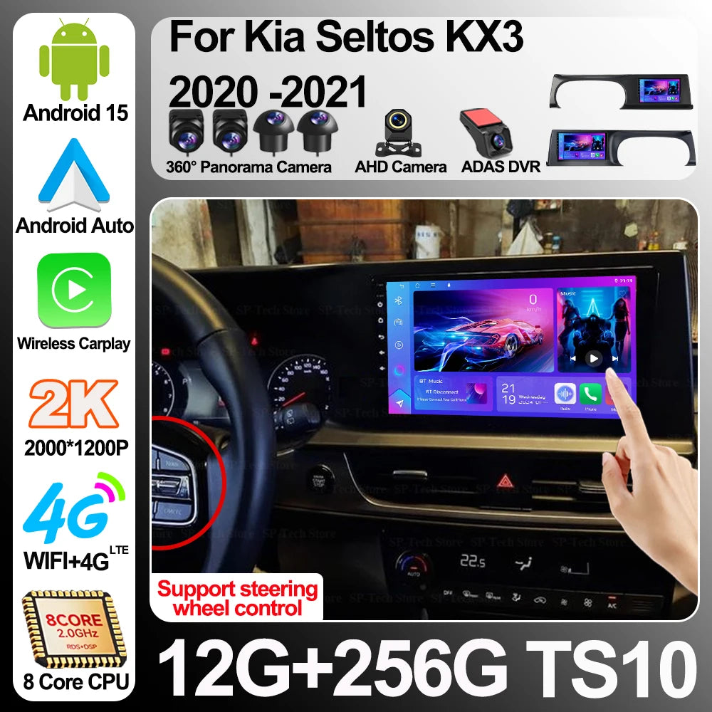 Android 16 For Kia Seltos Kx3 2020-2021 Car Multimedia Video Player Radio Stereo Head Unit | AUTOKITSHOP