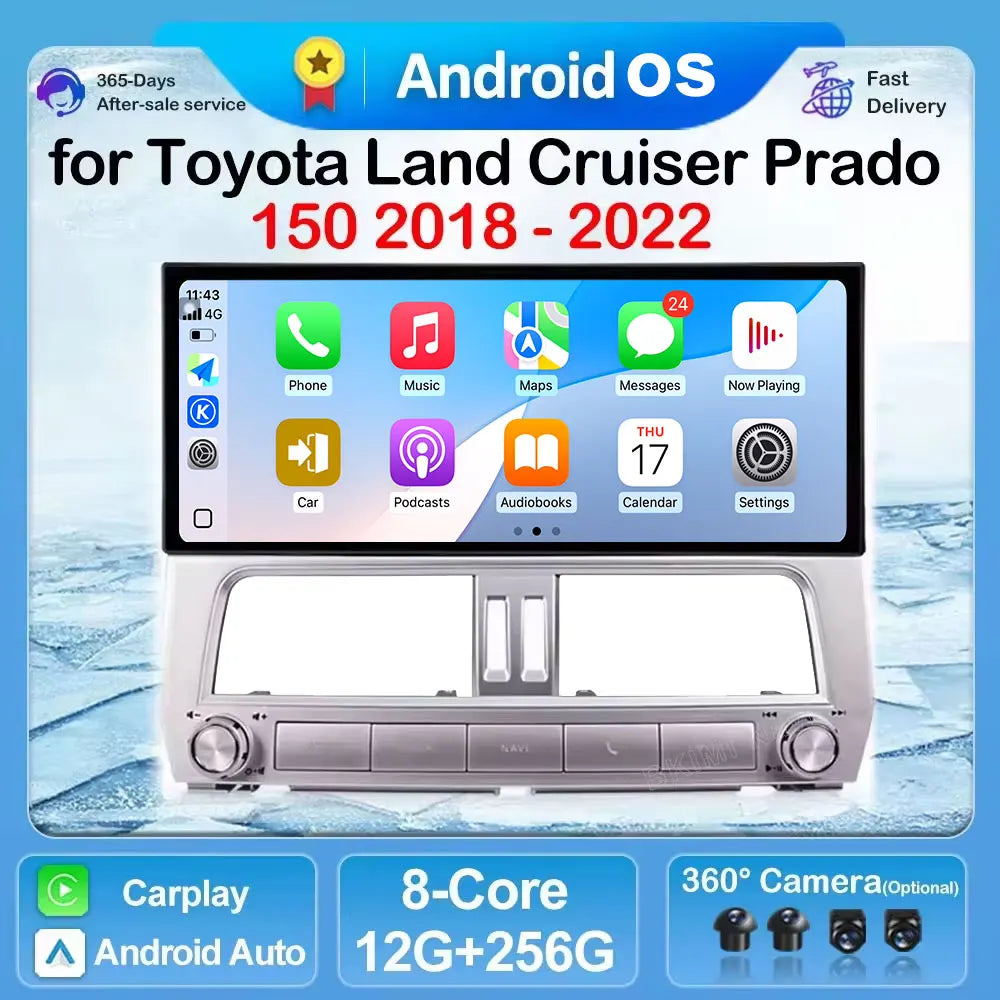 Toyota Land Cruiser Prado 150 2018-2022 Android Car Stereo with Carplay, GPS, WiFi | AUTOKITSHOP