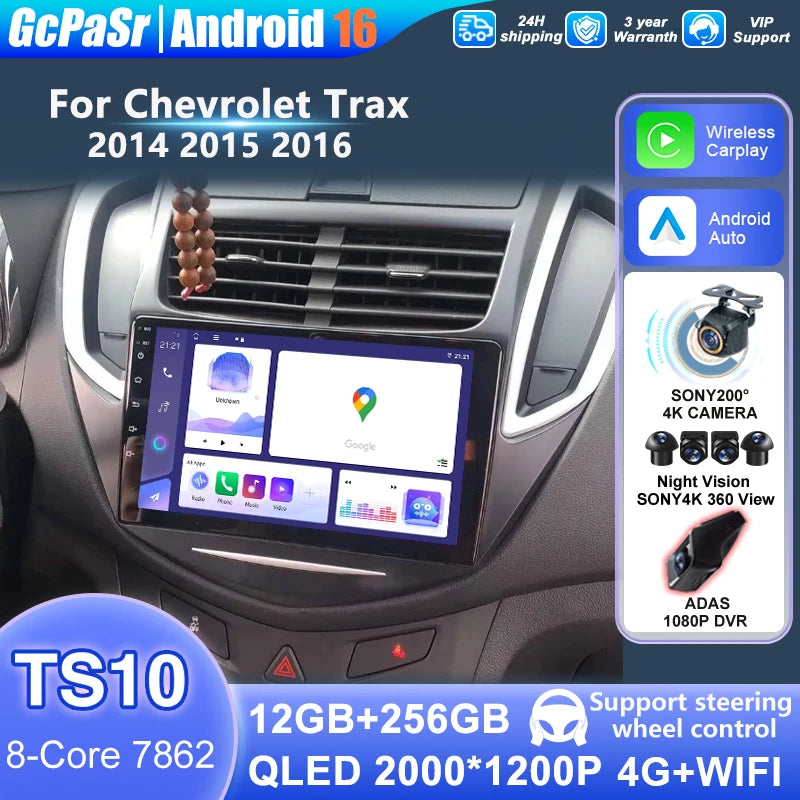 For Chevrolet Trax 2014 2015 2016 Android auto Car Stereo Radio Multimedia Video Player Ca