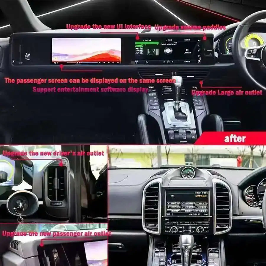 12.3+12.3Inch Android Carplay For Porsche Cayenne 2010-2016 Upgraded Interactive Dual Scre | AUTOKITSHOP