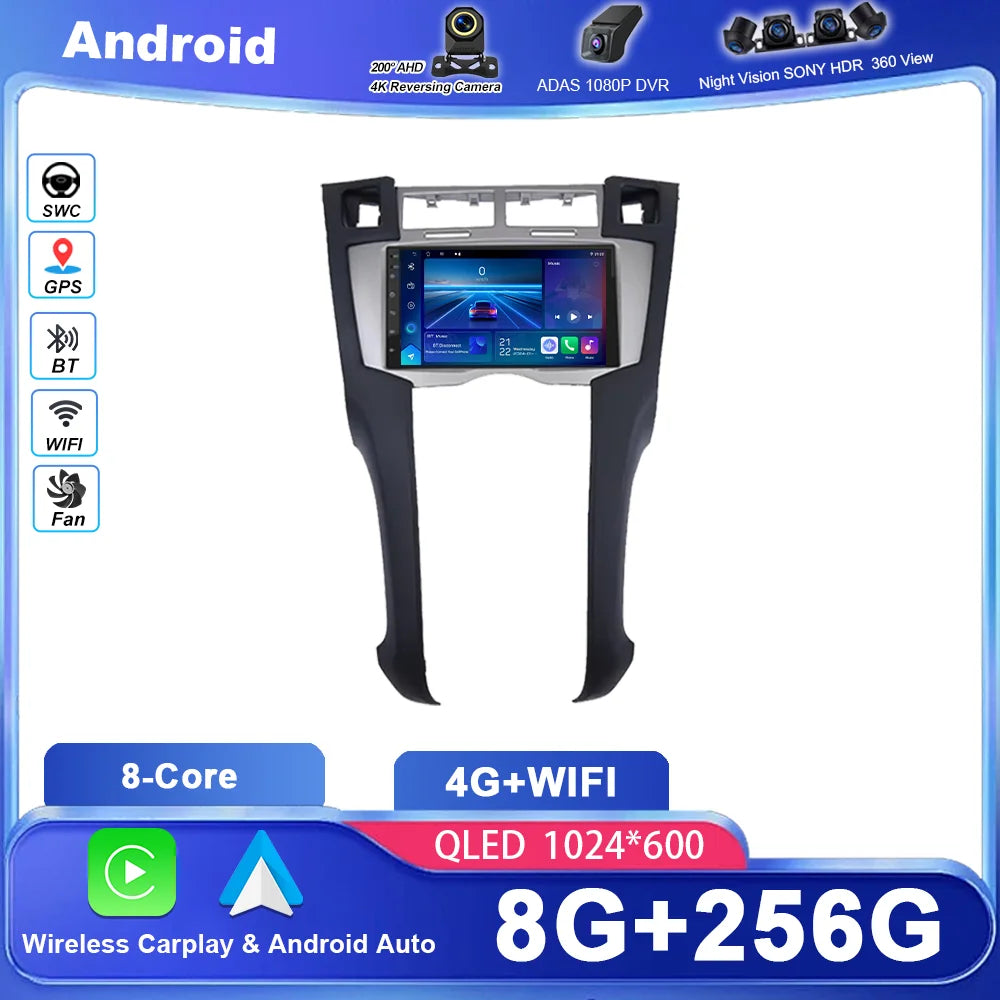 7 Inch Android For Toyota Yaris 2005 2006 2007 -2011 Car DVD Carplay Auto Bluetooth Multim