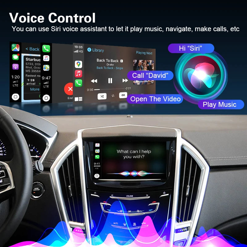 Wireless CarPlay & Android Auto Adapter for Cadillac SRX 2013-2017 CTS ATS XTS XT5 8" HMI