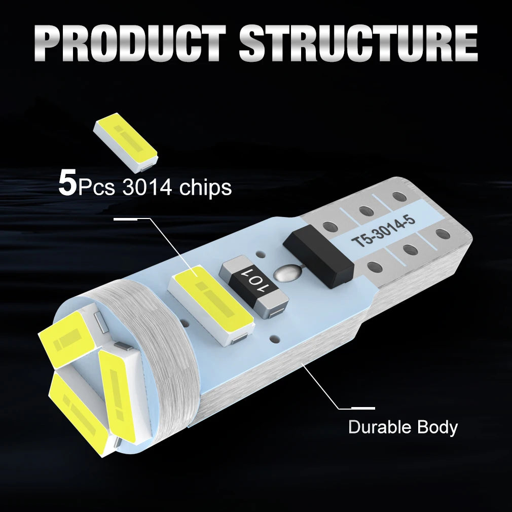 T5 Led Bulb W3W W1.2W Led Auto LED Lamp Led Canbus For Air conditioner button light Instru