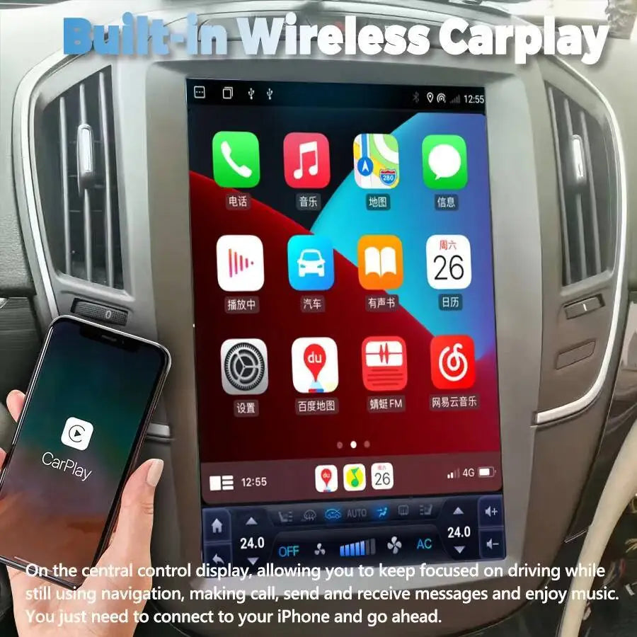 Car Multimidia Video Player HU Tape Recorder Android 15 Carplay Stereo GPS For Opel Insign
