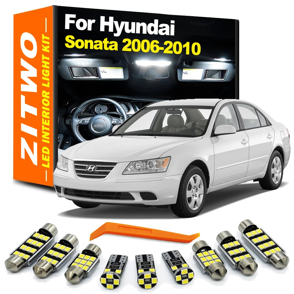 ZITWO 14Pcs For Hyundai Sonata 2006 2007 2008 2009 2010 Car LED Bulbs Interior Map Dome Reading Trunk Plate Light Kit