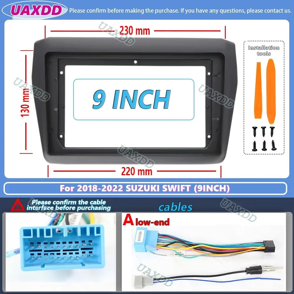 9 inch Car Radio Fascia Frame For SUZUKI Swift 2018-2022 Audio Install Dash Frame Mount Ki