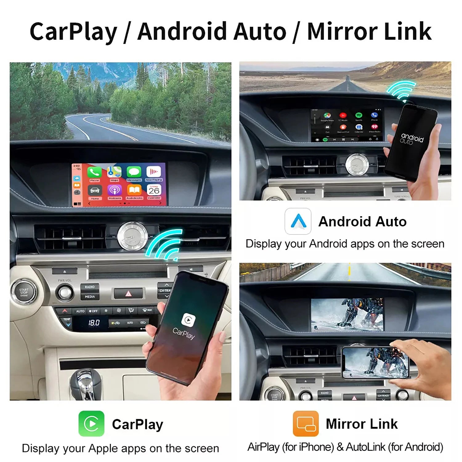 Car Wireless CarPlay Airplay With Joystick / Small Touchpad For Lexus NX ES UX iS CT RX GS
