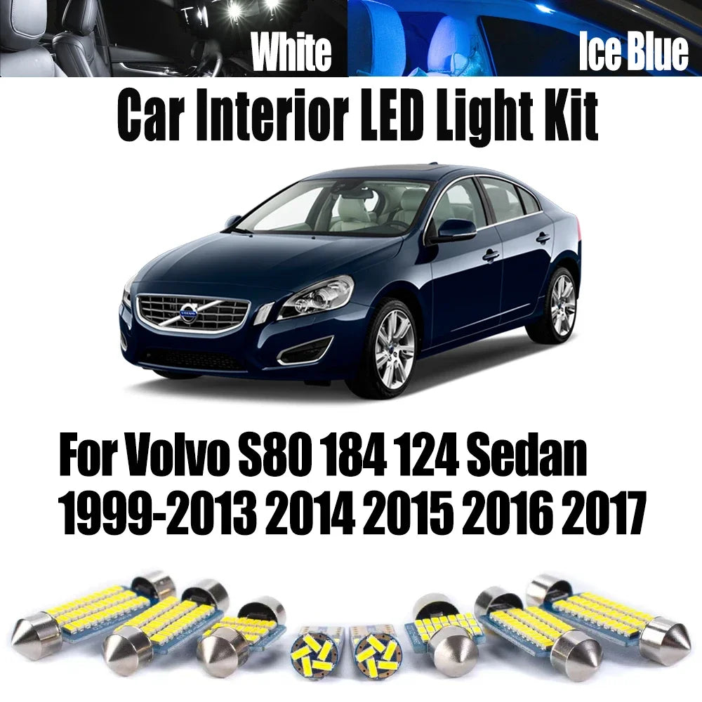 LED Interior Light Kit for Volvo S80 184 124 Sedan 1999- 2016 - Canbus Dome Map Door Trunk Bulbs | AUTOKITSHOP