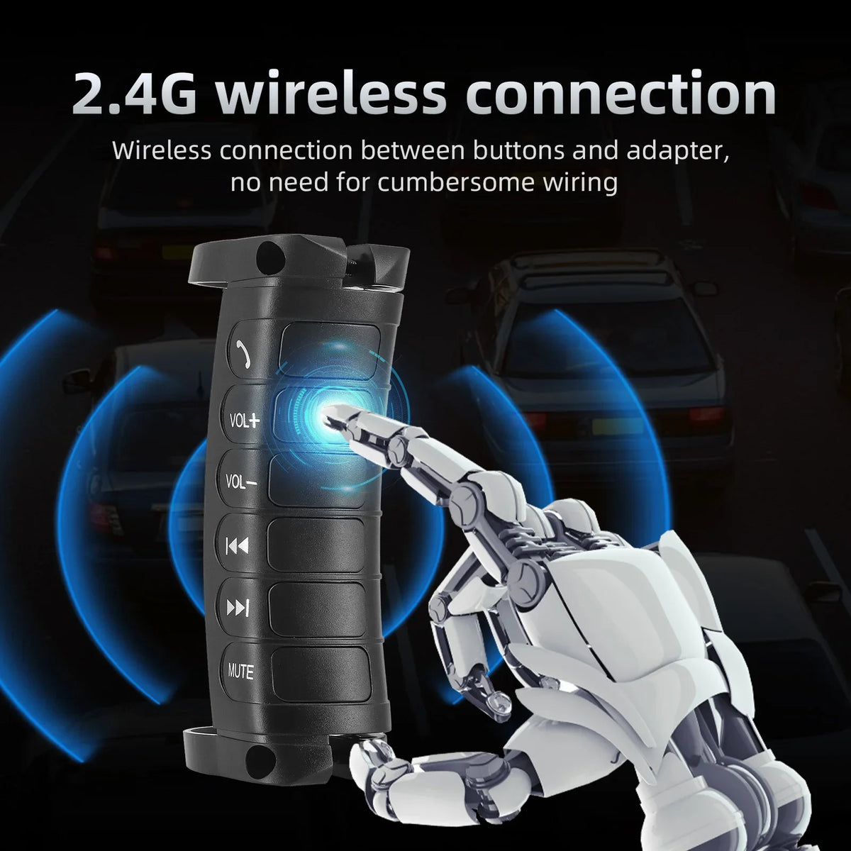 HD Universal Wireless Car Multi Steering Wheel Control Remote Controls Multi-function Button Car - Automotive LED Light