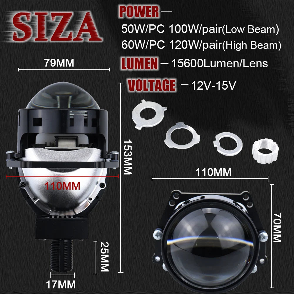 3.0 Inch Bi Led Projector Lens Halo Lights H4 H7 9005 9006 Car Headlights Hella 3R High Lo