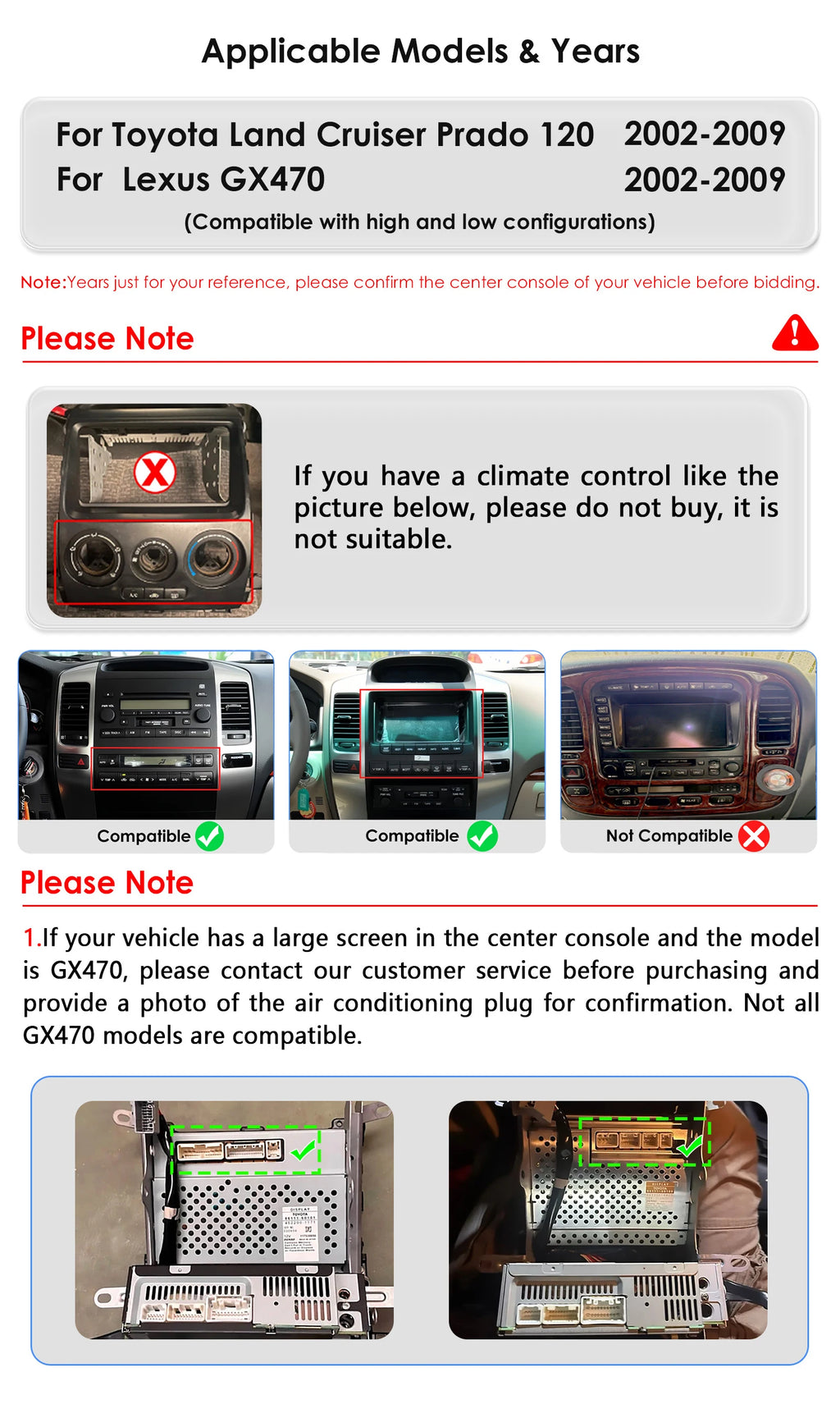9.7"7862 Android 13 Auto Car radio For Toyota Land Cruiser Prado 120 for Lexus GX470 Multi