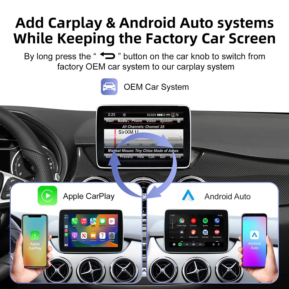 ANYFAR Wireless CarPlay Android Auto for Mercedes Benz A B C E Class GLA CLA GLK SLK CLS W | AUTOKITSHOP