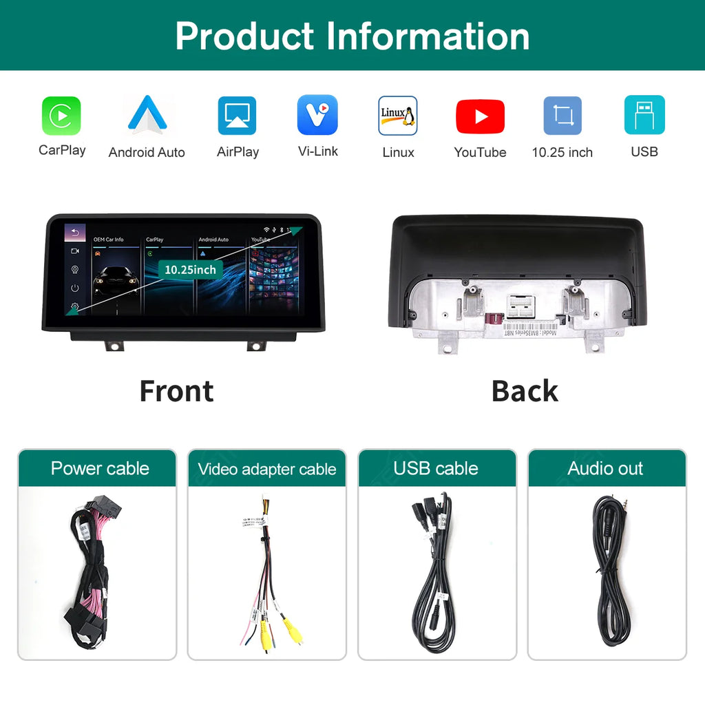 REEIIO 10.25 Inch CarPlay Android Auto Screen For BMW 3 4 Series F30 F31 F32 F33 F34 F36 2