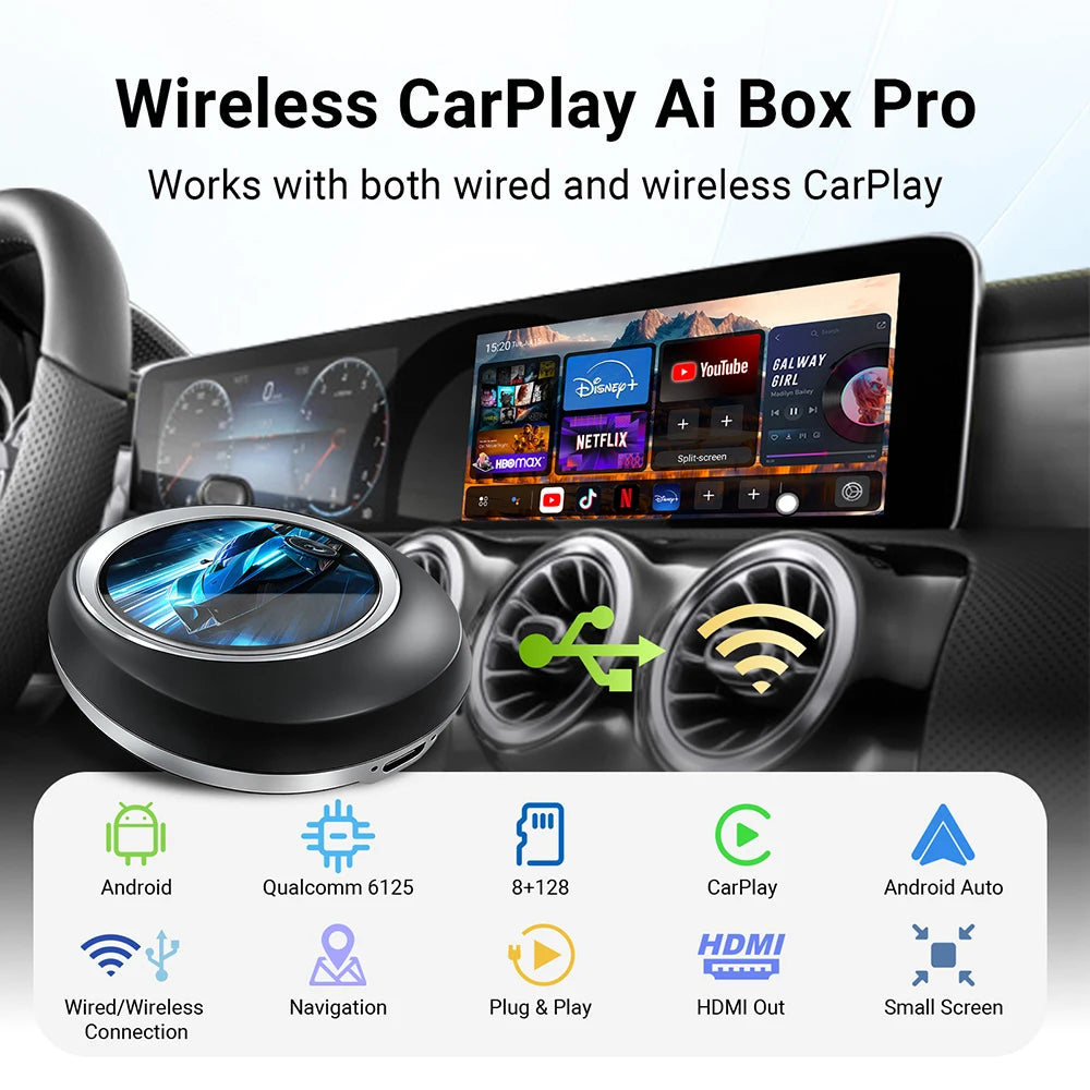 LEXXSON AI Box Wireless CarPlay Android Auto Adapter 8GB 128GB HDMI Converter Video Box Yo | AUTOKITSHOP