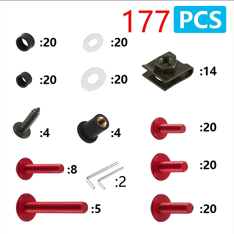Complete Fairing Bolt Nut Screw Kit Fairing Bolt Screws For QJMOTOR QJ SRT 800 800X 800SX 800SRT - Automotive LED Light