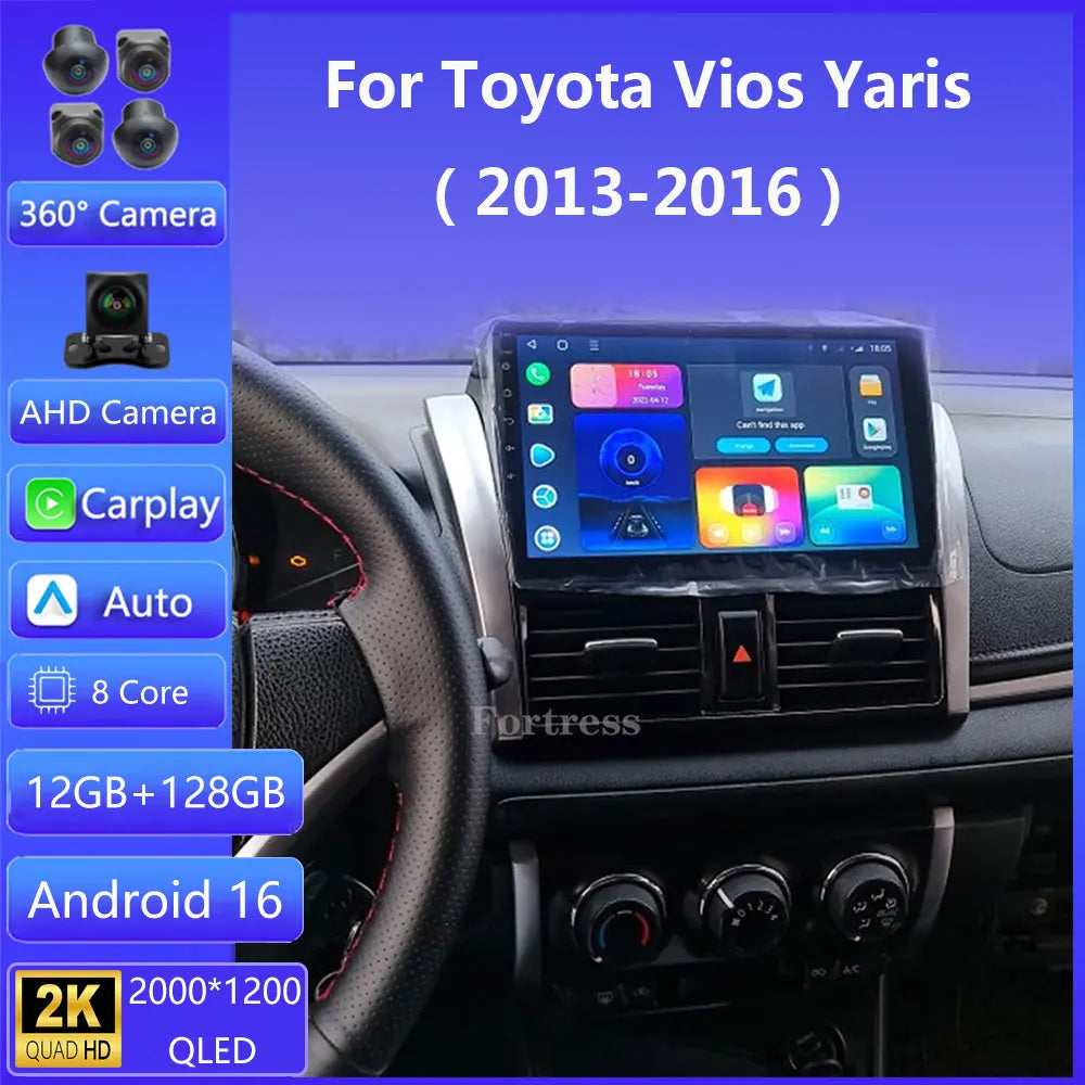 Android Car Radio Stereo GPS Navigation For Toyota Yaris Vios 2014 2015 2016 Auto Multimid