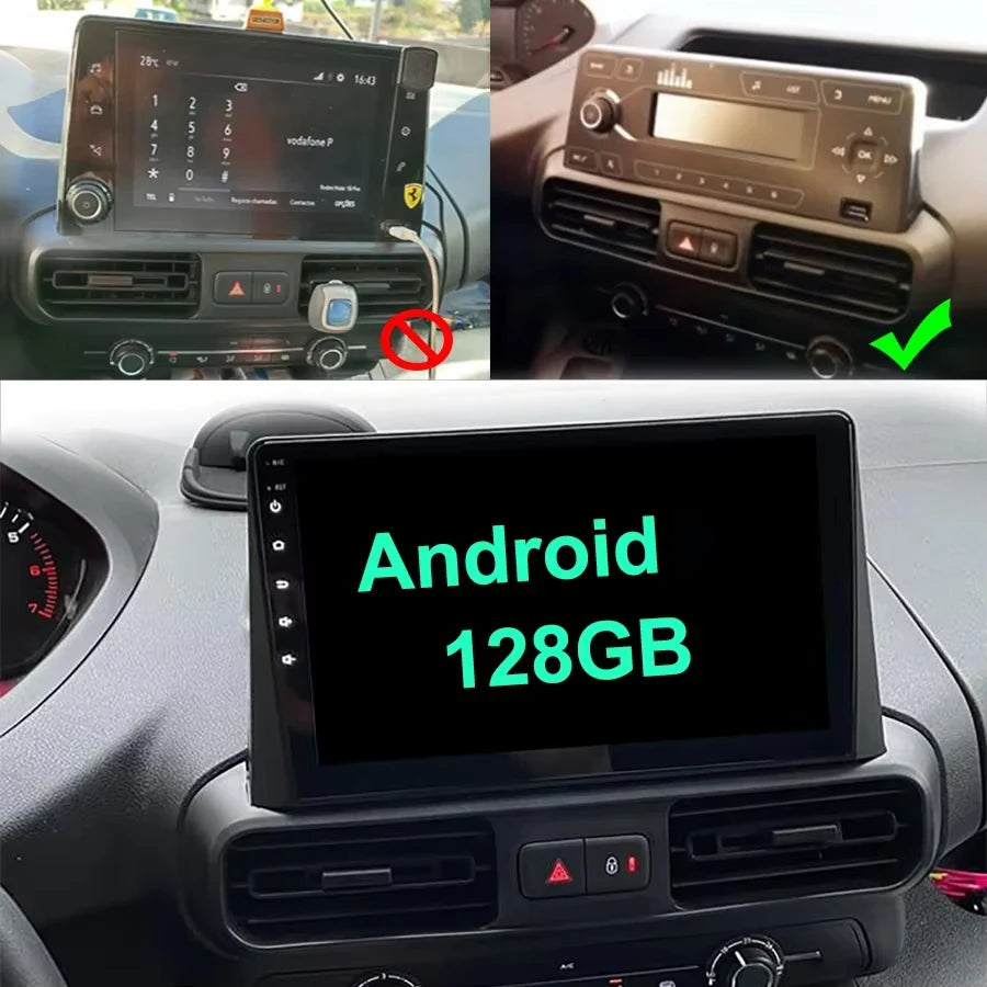 Auto Car Radio Android15 For Toyota Proace Citroen Berlingo Peugeot Partner Opel Combo 202