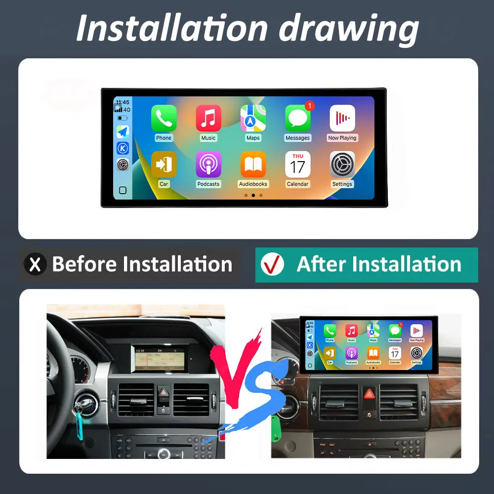 GPS Navigation Ultra-thin Screen 4G Android 16 Player Multimedia Car Video for Mercedes Be
