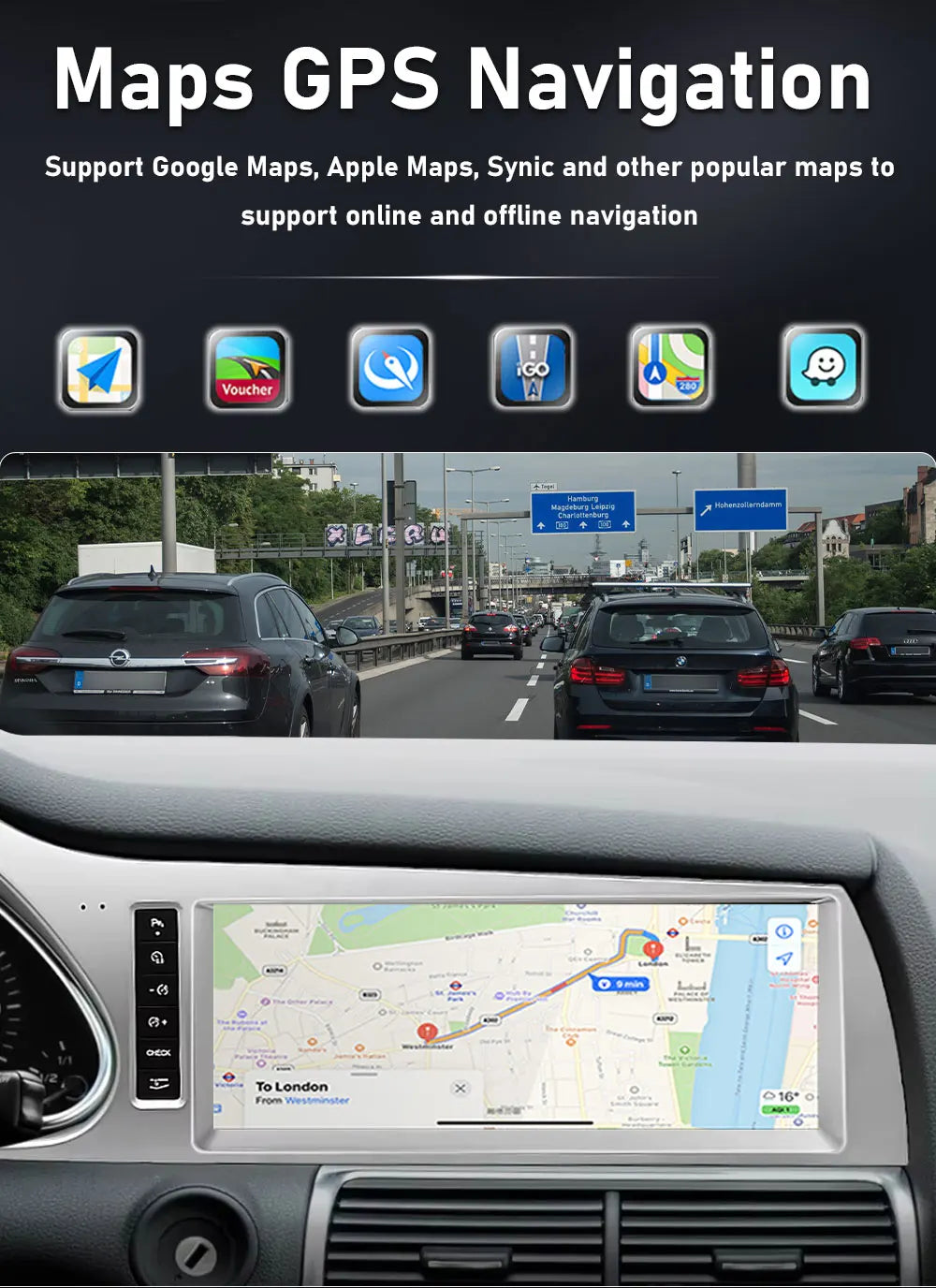 10.25INCH 8+128GB Android 14 CarPlay For Audi Q7 4L 2010-2015 MMI 3G Car Multimedia Player