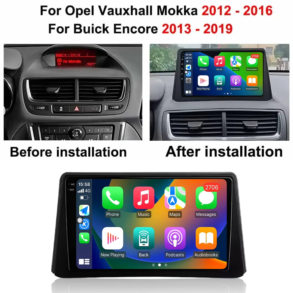 Car Radio Android 16 For Opel Mokka 1 2012-2016 Wireless Carplay Multimedia Video Player W