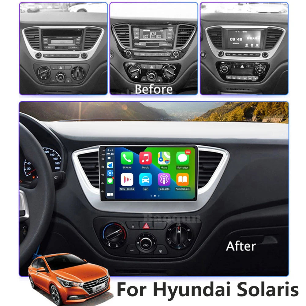 Android16 Carplay For Hyundai Solaris 2 Verna Accent 2017 2018 2019 2020 Auto Radio Stereo