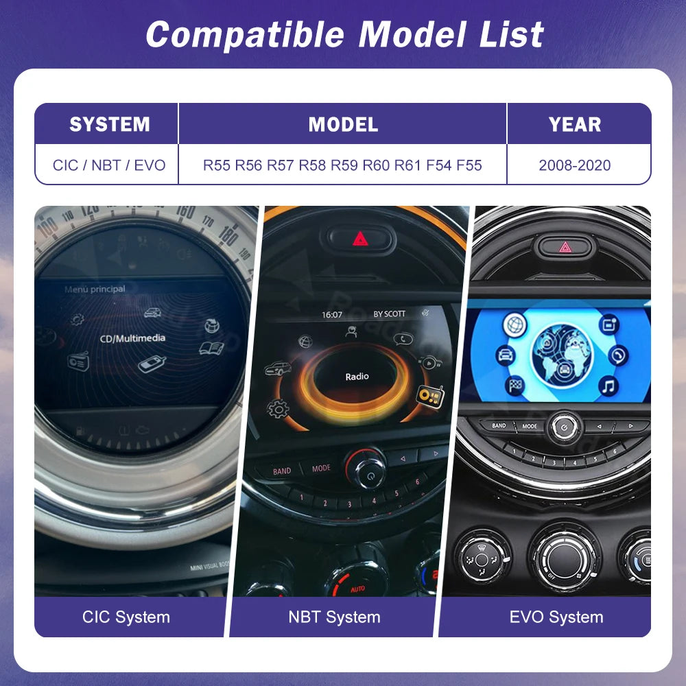 Wireless CarPlay Android Auto for Mini R55 R56 R57 R58 R59 R60 R61 F54 F55 Clubman Country | AUTOKITSHOP