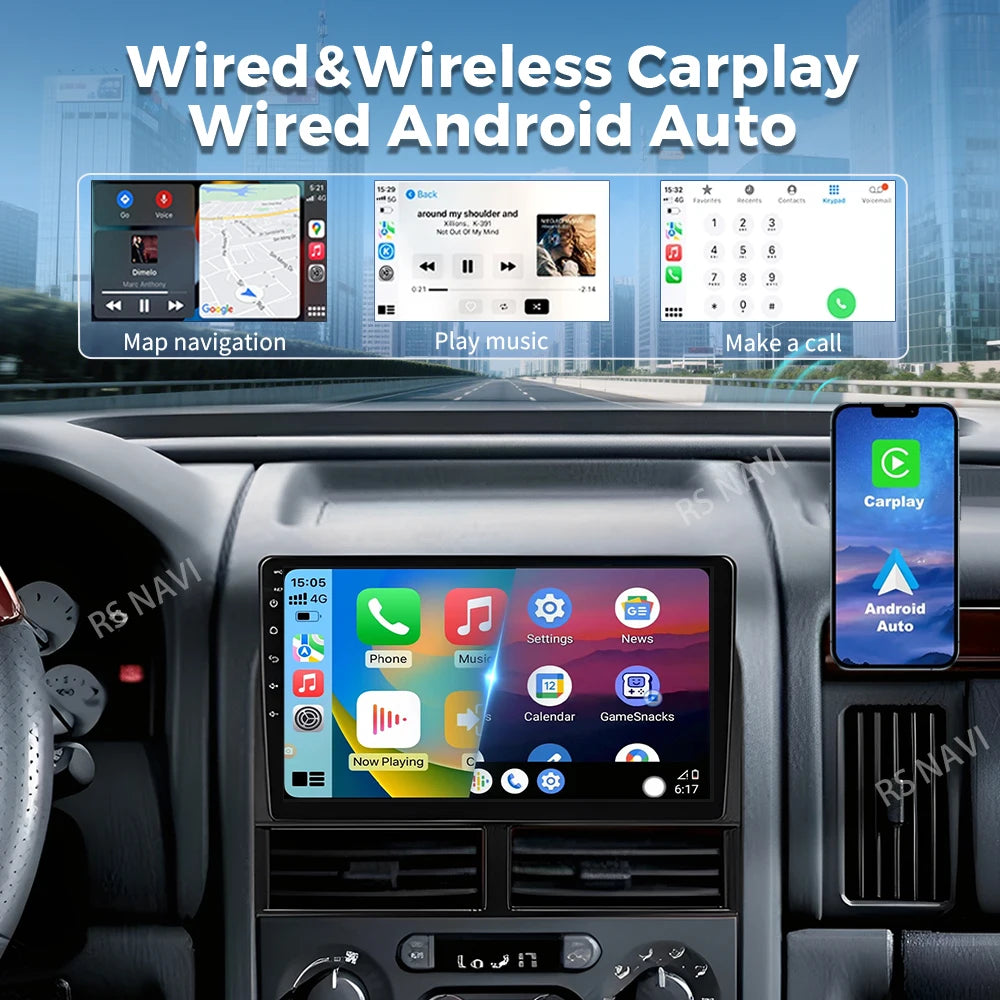 Android 16 Carplay Auto Car Radio For Jeep Grand Cherokee II WJ 1998 - 2004 Navigation GPS