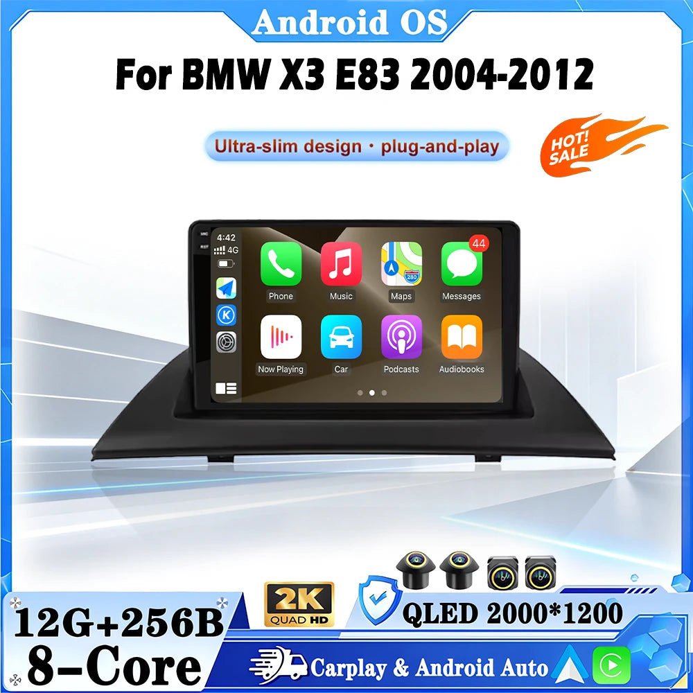Wireless Carplay For BMW X3 E83 2004-2012 Android os GPS Navigation Multimedia WIFI BT too