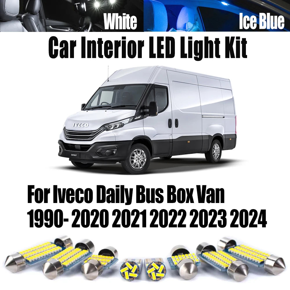 LED Interior Light Kit for Iveco Daily Bus Box Van 1990- 2022 - Canbus Dome Map Door Trunk Bulbs | AUTOKITSHOP