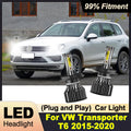 2X Car LED Headlight 6000K White H4 High Low Beam Headlamp 30000LM 300W For VW Transporter