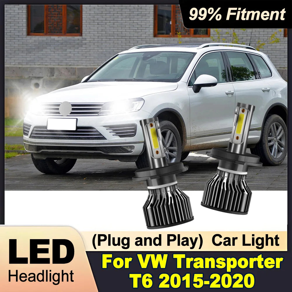 2X Car LED Headlight 6000K White H4 High Low Beam Headlamp 30000LM 300W For VW Transporter