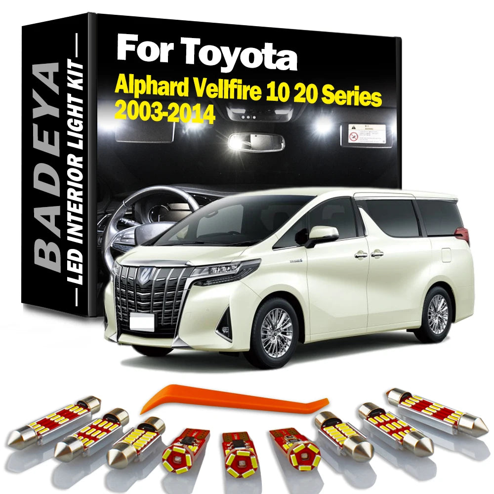 BADEYA LED Interior Map Dome Trunk Light Kit For Toyota Alphard Vellfire 10 20 Series 2003