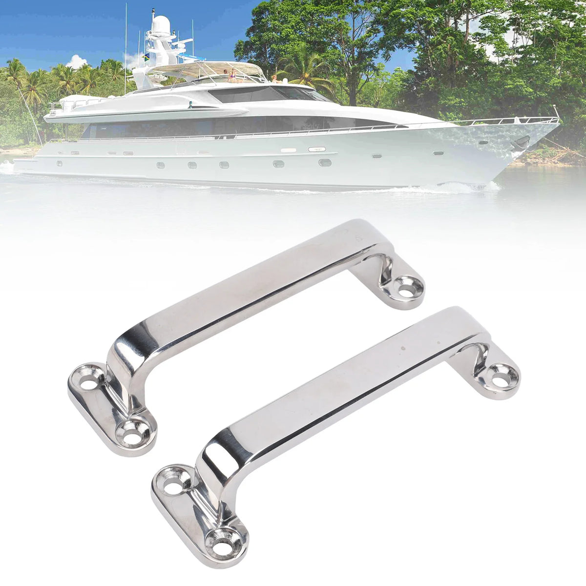 Boat Door Grab Handle 316 Stainless Steel 120mm Marine Handrail Handle for Yachts RVs Metal Grab - Automotive LED Light